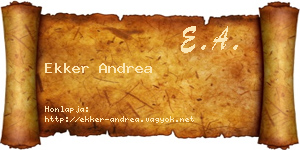 Ekker Andrea névjegykártya